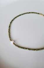 Girocollo zirconi verde e perla di fiume - immagine 5