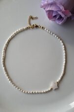 Girocollo perle di fiume e quarzo rosa