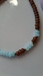 Girocollo giada azzurro e cioccolato - immagine 3