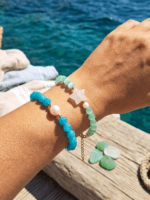 Bracciale con quarzo rosa e perla - immagine 3