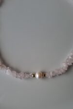 Girocollo quarzo rosa e perla - immagine 3