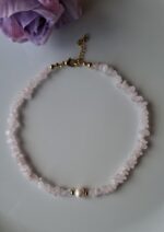 Girocollo quarzo rosa e perla