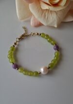 Bracciale giada e perla - immagine 3