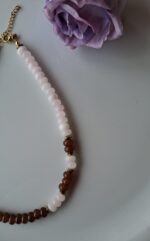 Girocollo giada rosa e cioccolato - immagine 3