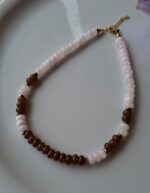 Girocollo giada rosa e cioccolato