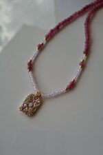 Collana con giada, zirconi e pendente fiori - immagine 3