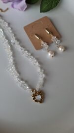 Orecchini con cristallo di Rocca e perle - immagine 3