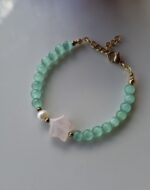Bracciale con quarzo rosa e perla