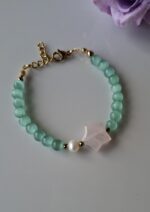Bracciale con quarzo rosa e perla - immagine 2