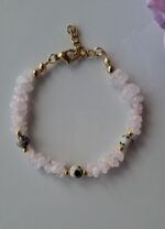 Bracciale quarzo rosa e pietra dalmata