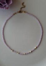 Girocollo zirconi rosa e perle - immagine 2