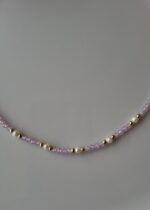 Girocollo zirconi rosa e perle - immagine 3