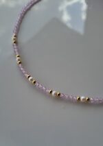 Girocollo zirconi rosa e perle - immagine 5