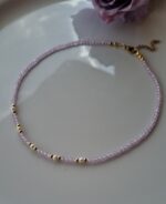 Girocollo zirconi rosa e perle