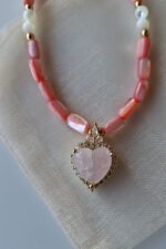 Girocollo di madreperla e cuore rosa - immagine 4