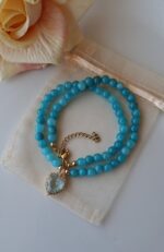 Collana giada turchese con cuore - immagine 2