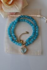 Collana giada turchese con cuore