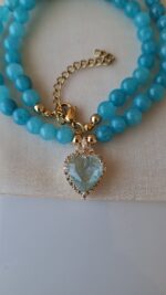 Collana giada turchese con cuore - immagine 3