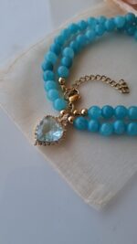 Collana giada turchese con cuore - immagine 5
