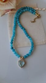 Collana giada turchese con cuore - immagine 4