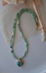 Collana agata verde e cuore - immagine 2