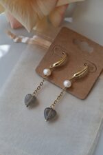 Orecchini con perle e labradorite - immagine 4