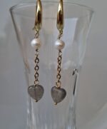 Orecchini con perle e labradorite