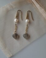 Orecchini con Perle e Pietra Labradorite - immagine 4