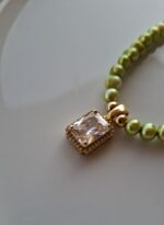 Collana con Perle di fiume verde chiaro - immagine 7