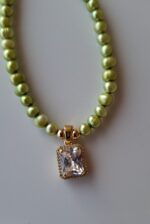Collana con Perle di fiume verde chiaro - immagine 3