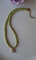 Collana con Perle di fiume verde chiaro - immagine 4