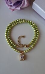 Collana con Perle di fiume verde chiaro - immagine 5